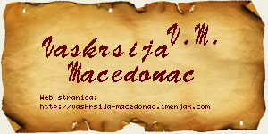 Vaskrsija Macedonac vizit kartica